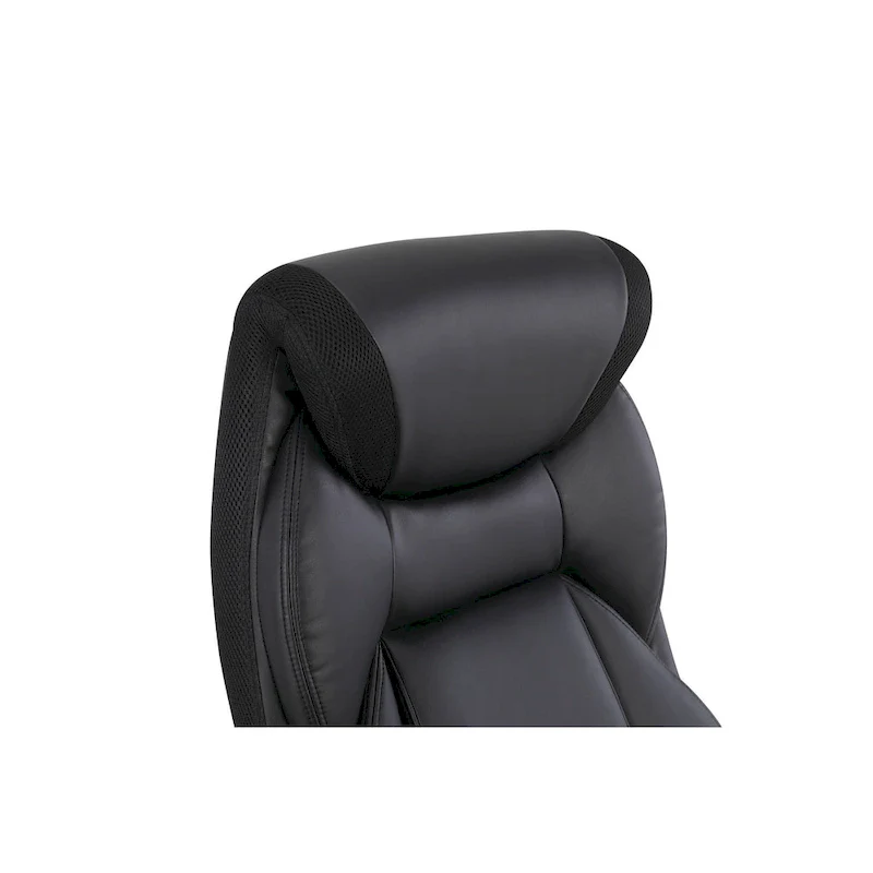 Executive Bonded Leather Office Chair with Lumbar Support, Locking Tilt and Flip Arms – Taupe / Black / Charcoal, for 1 Person