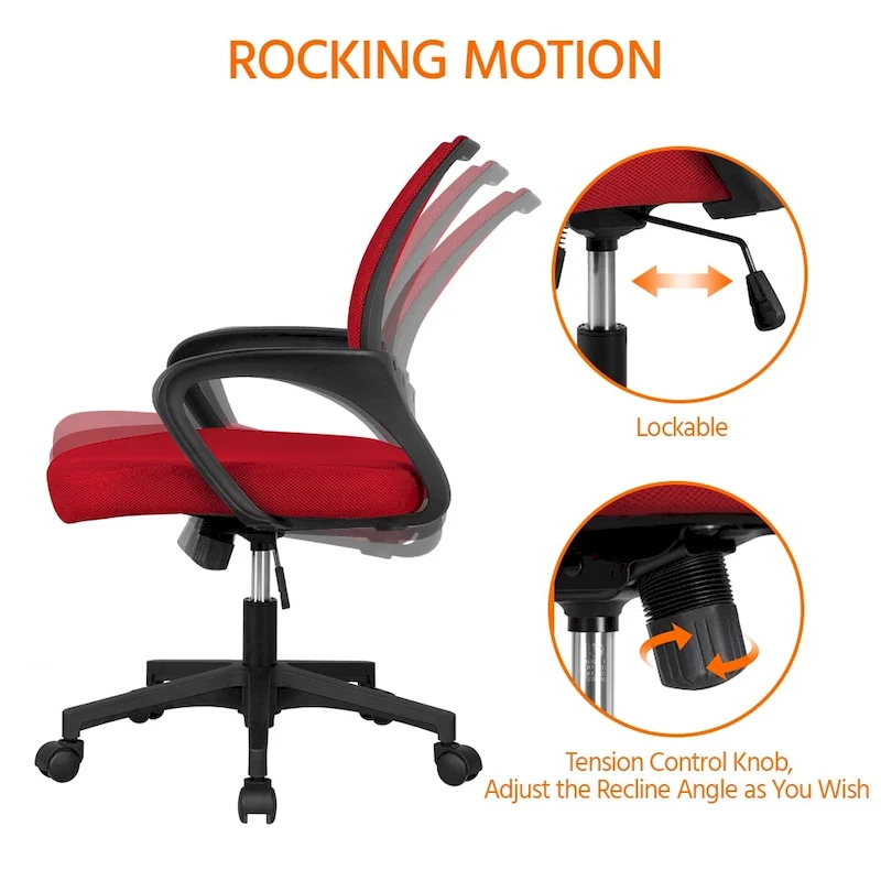 Yaheetech Adjustable Ergonomic Office Chair MidBack Mesh Swivel Chair
