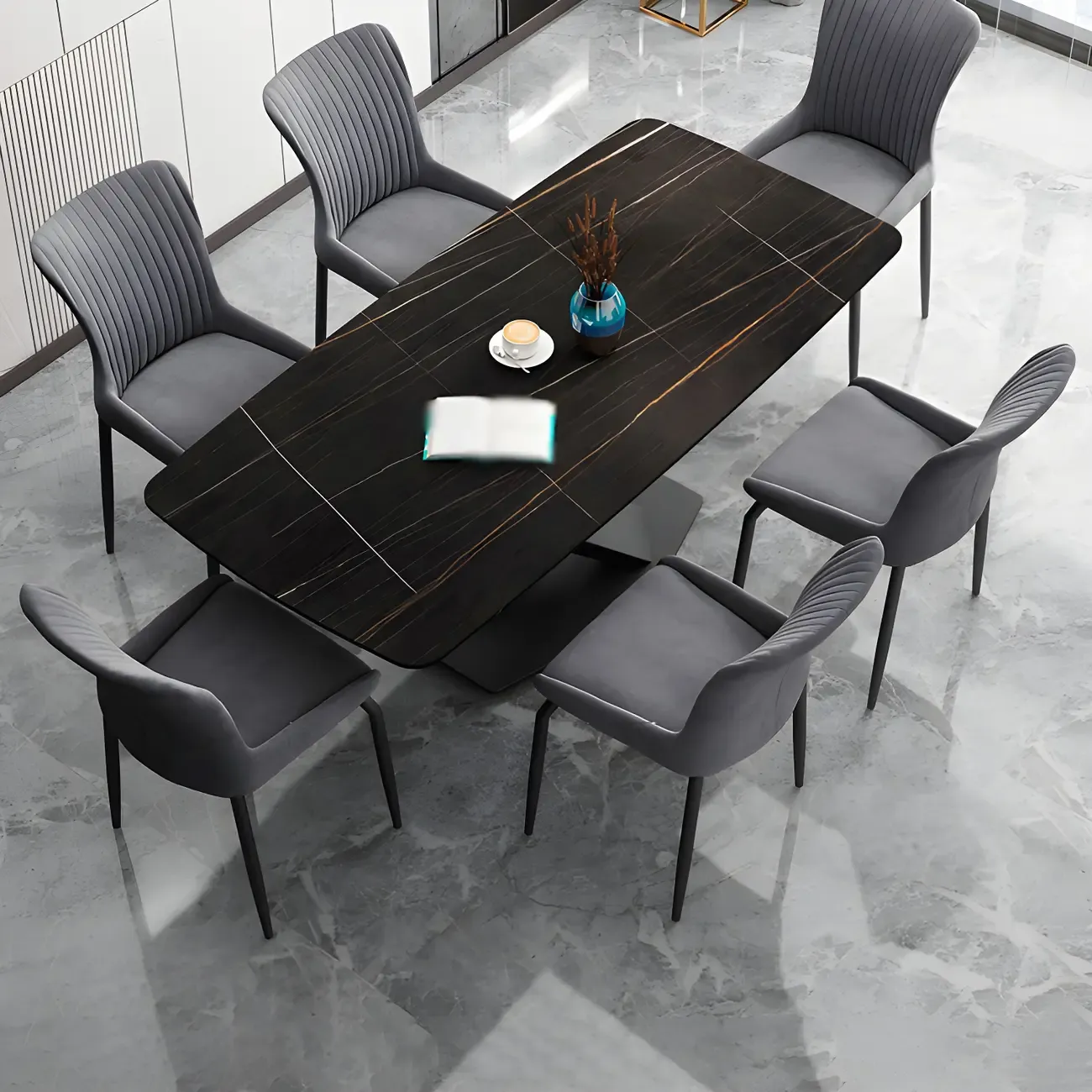 Industrial Dark Gray Armless Kitchen Dining Chairs