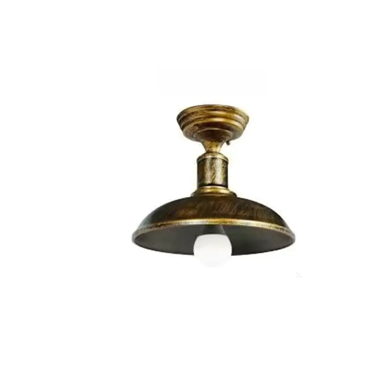 Industrial LED Semi Flush Ceiling Light with Black Iron Shade