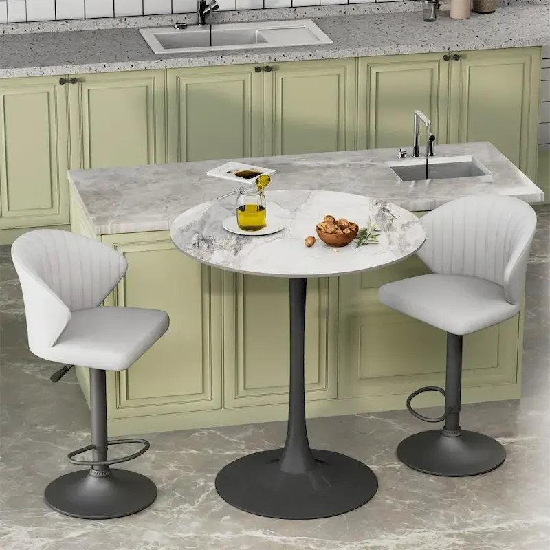 39.37  High Bar Table Round Cafe Bistro Pub Cocktail Kitchen Table Sintered Stone-top