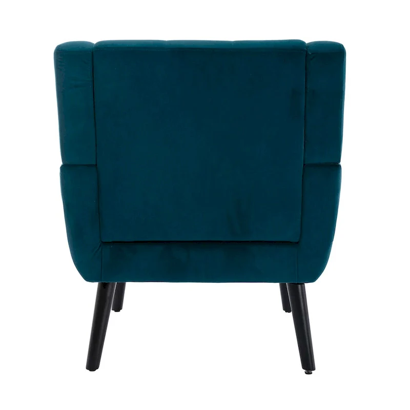 Velvet Upholstered Accent Chair Modern Living Room Lounge Arm Chairs with Ergonomic Backrest Chair