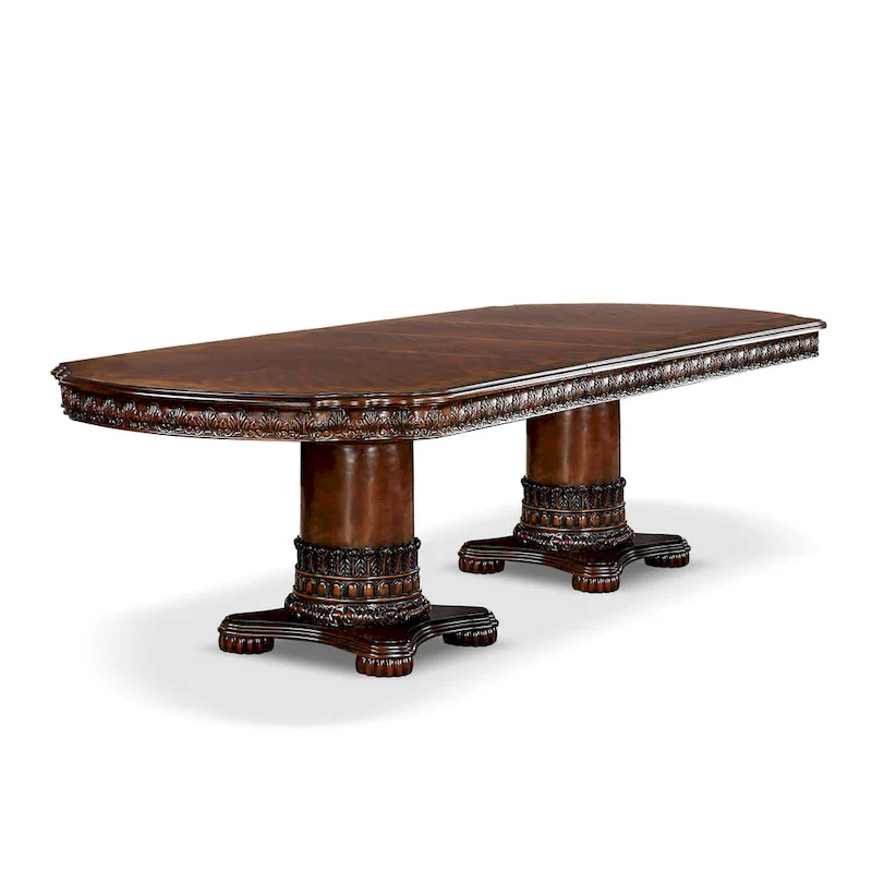 Abeena Traditional Cherry Solid Wood 5-Piece Expandable Dining Table Set