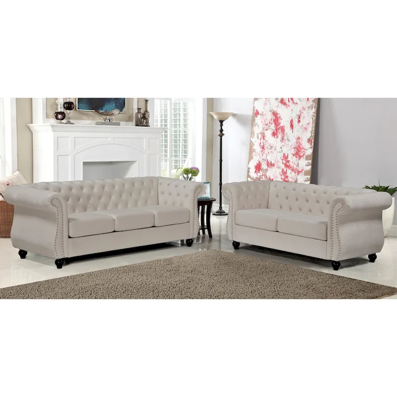 Antoinette Chesterfield 2-Piece Set- Sofa & Loveseat