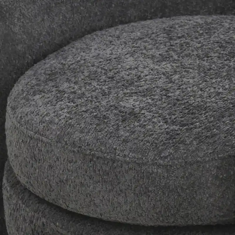 Boucle Upholstered Accent Chair with Curved Back, Plush Seating and No Assembly Required