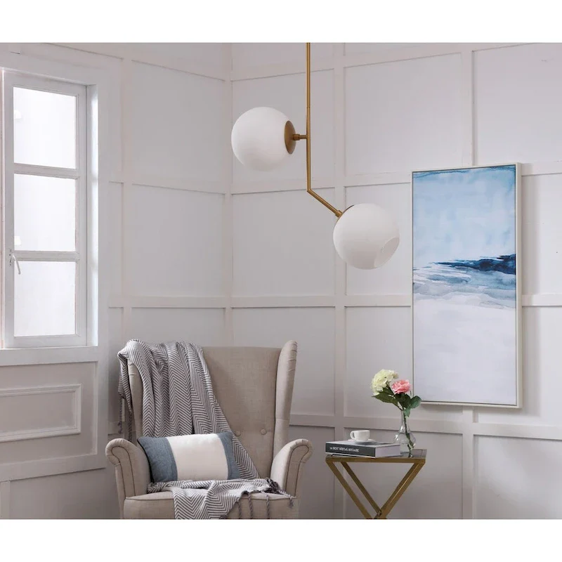 Bastina 20-Inch 1-DownLight Frosted Glass Pendant