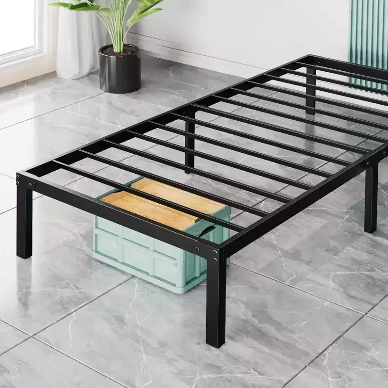 Heavy Duty Metal Bed Frame with Steel Slat Support  No Box Spring Needed, 12 Underbed Storage, Quick Assembly, 300 lb Capacity (Twin)