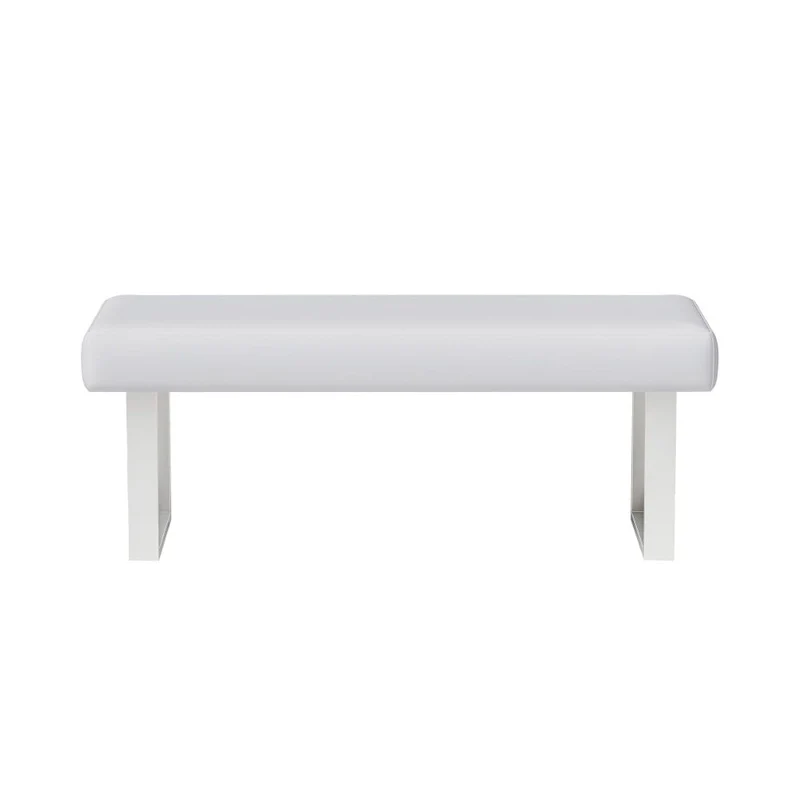 Somette Leah White Dining Bench - Dining Bench