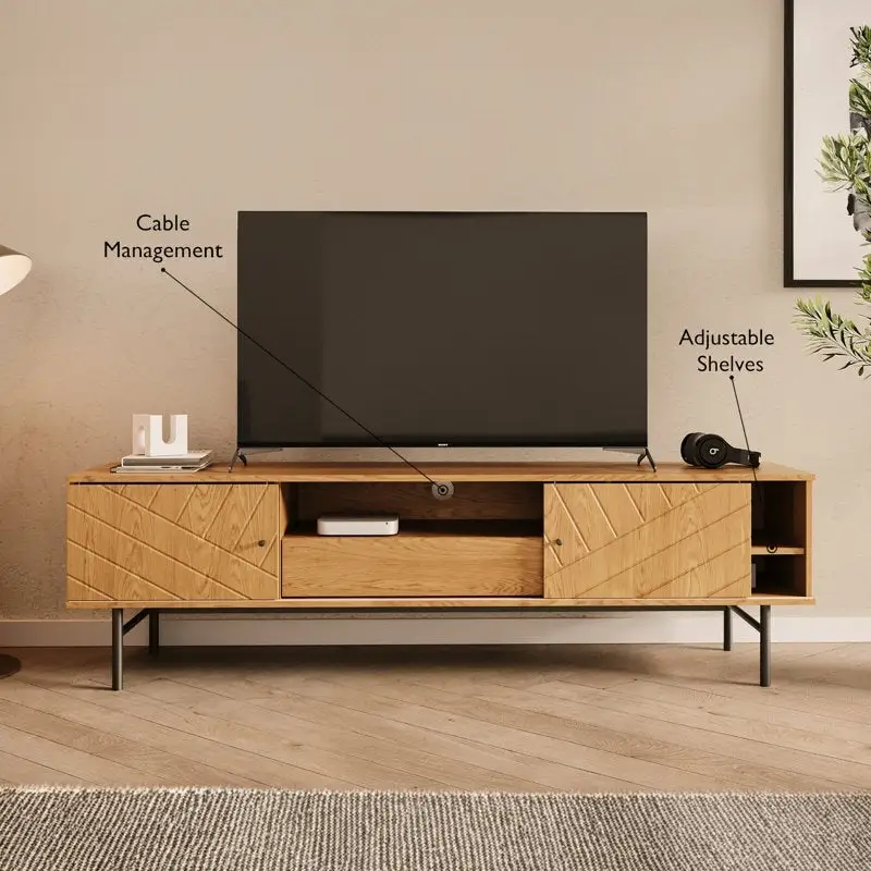 70.6 Media Console Oak Effect TV Stand