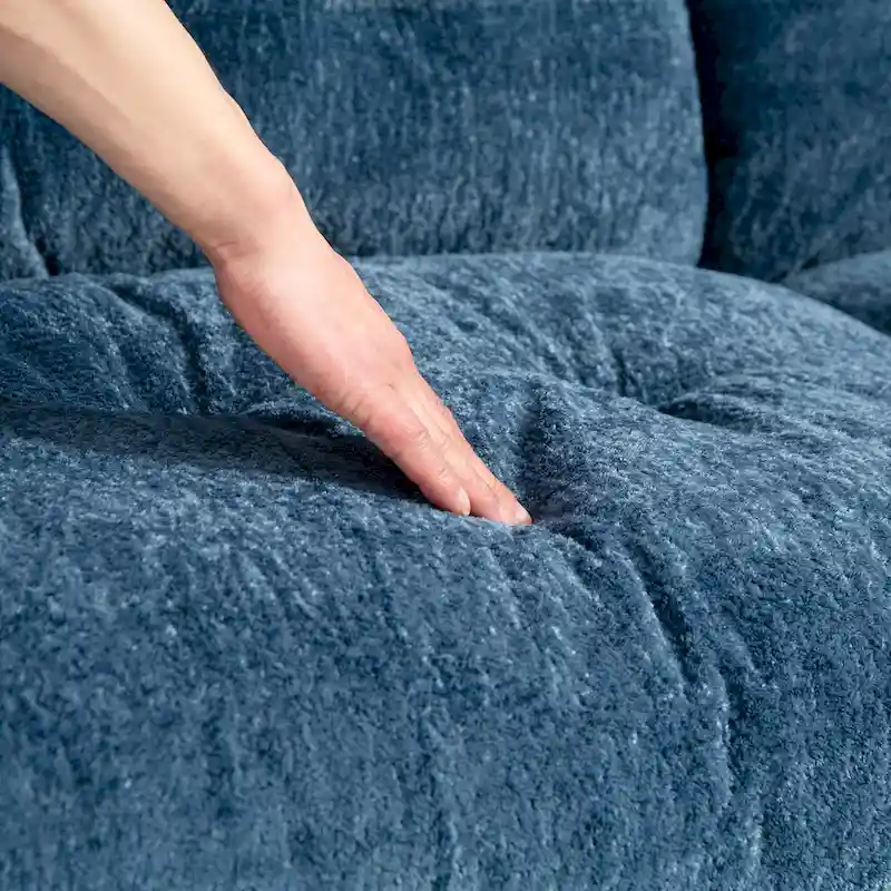 120.87 Chenille L-Shaped Sleeper Sectional Sofa with Ottoman