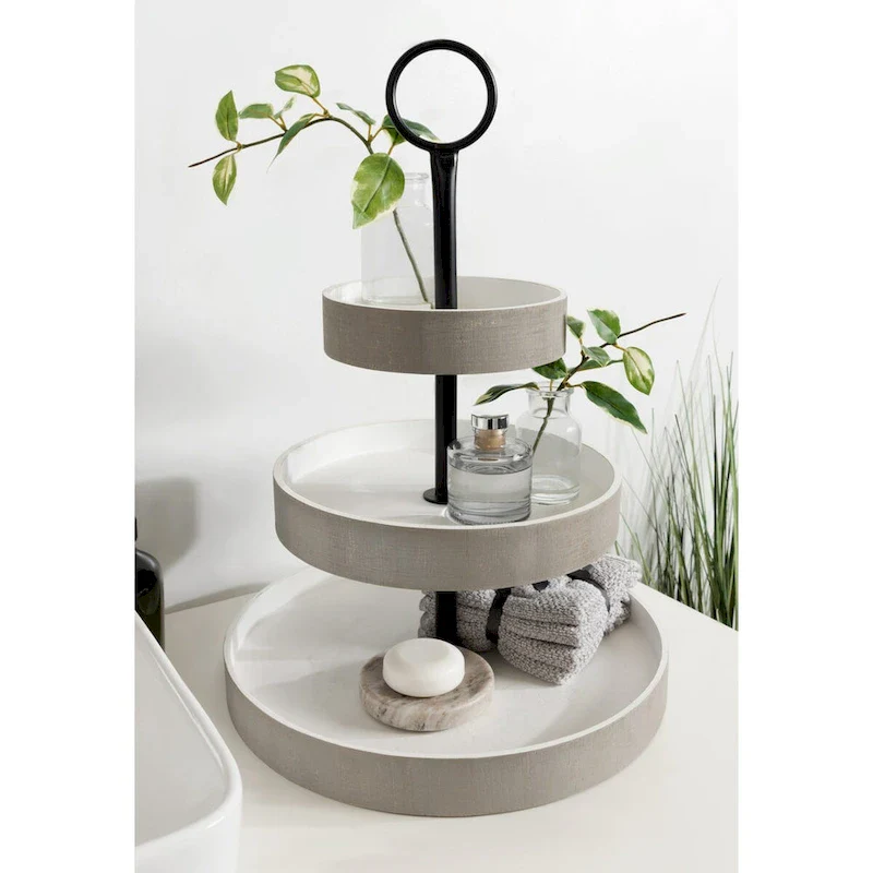 Kate and Laurel Woodmont 3 Tiered Wood Tray - 3 Tier