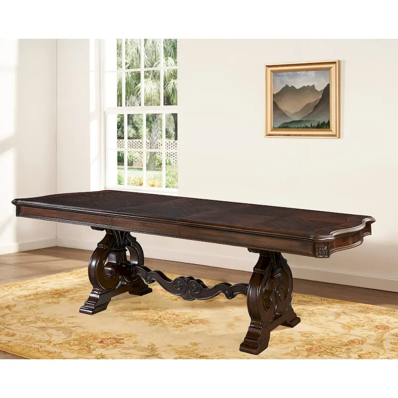 Steve Silver Richland 96 Inch Traditional Dining Table, Brown