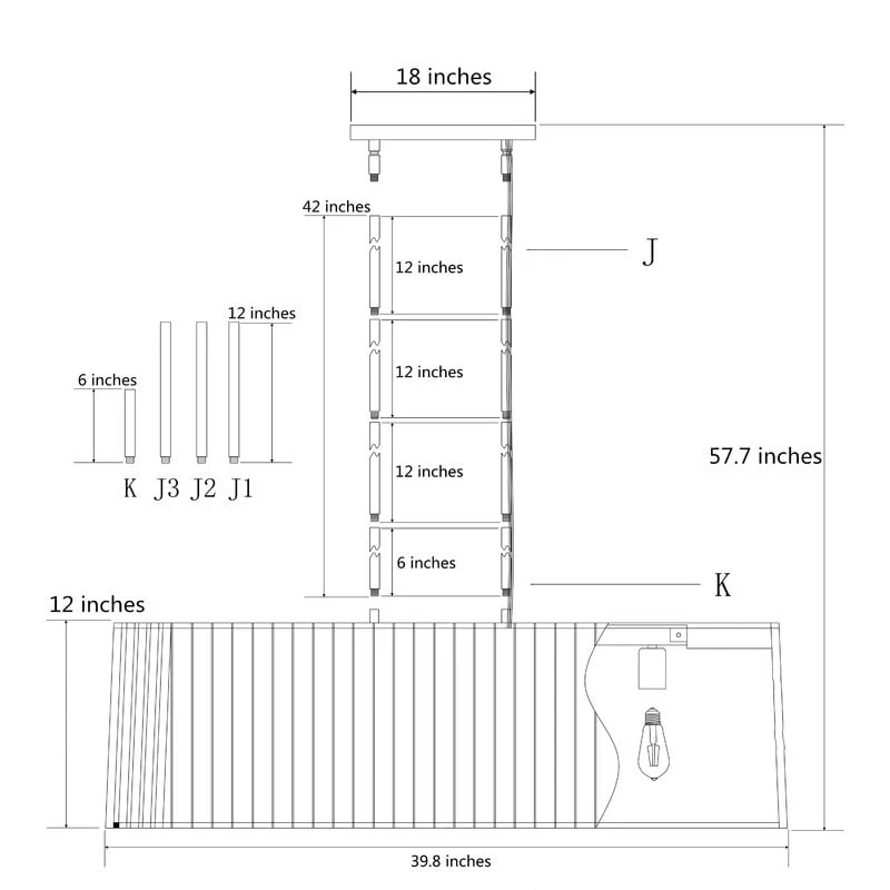 Maxax 5 - Light Kitchen Chandelier with Wrought Iron Accents - MX2034-P5