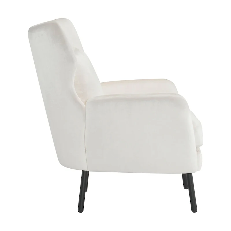Velvet Wingback Accent Chair with Metal Legs - Single Seat (32