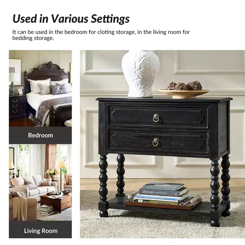 Jerardo 30 Tall 2-Drawer End Table with Built-in Charging Outlets Set of 2|ARTFUL LIVING DESIGNS