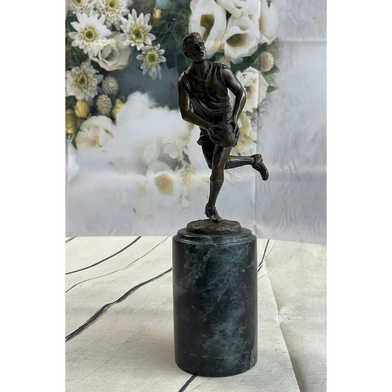 Bronze Statue Union League Rugby Football Player Trophy Sport Figurine Figure