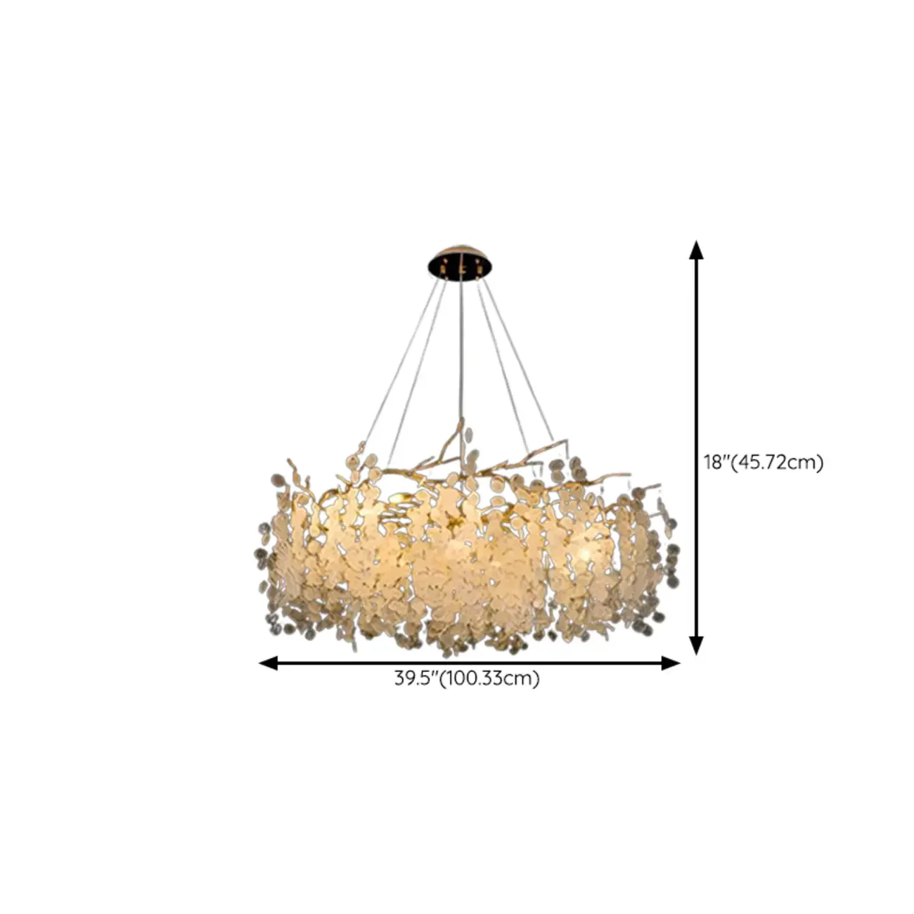 Elegant Golden Branch Glass Pendant Chandelier
