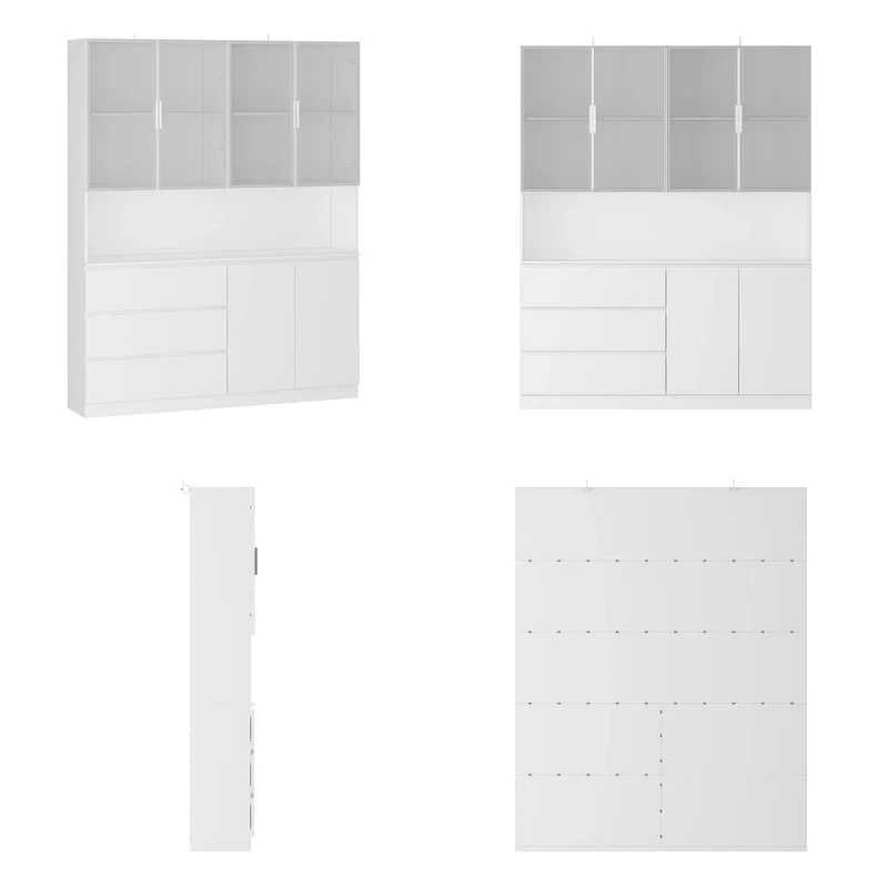 Modular Buffet and Display Cabinet - Modular Design in Pristine White