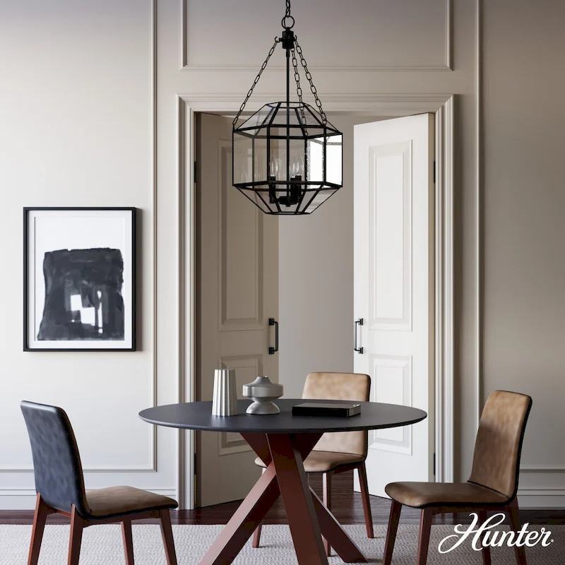 Hunter 15  Indria 3-Light Pendant - Dining Room, Island, Entry - Industrial, Transitional, Geometric