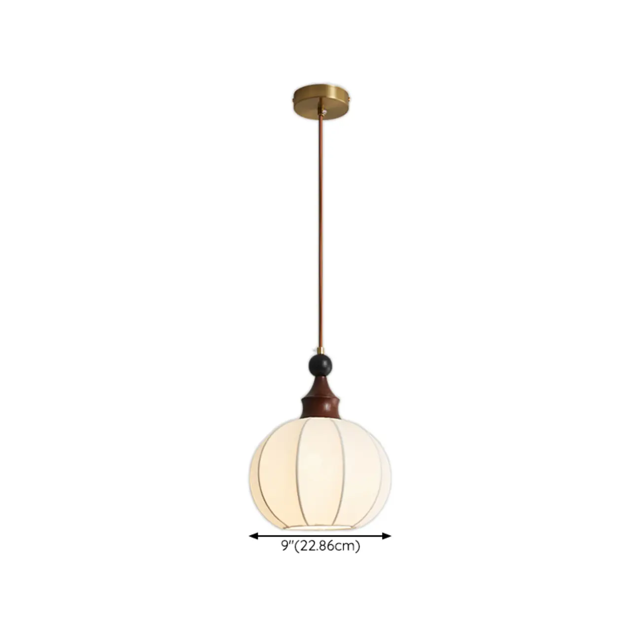 Modern White Fabric Globe Pendant Light with Adjustable Height