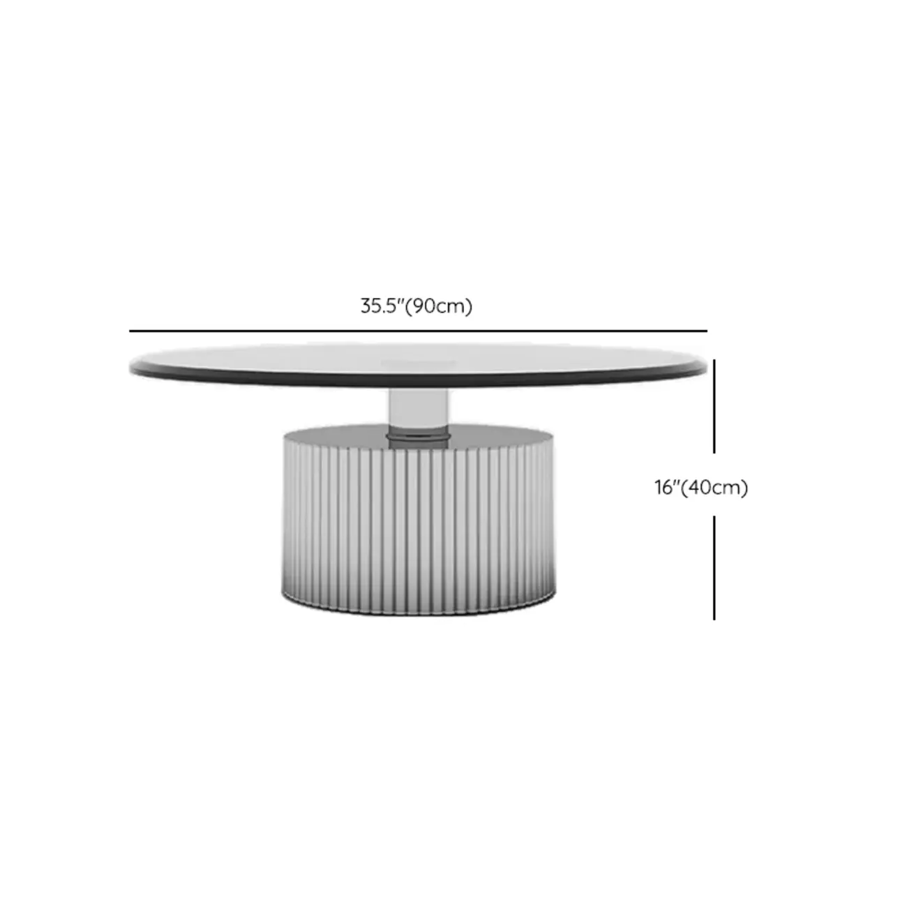 Modern Waterproof Glass Round Coffee Table with Silver Base