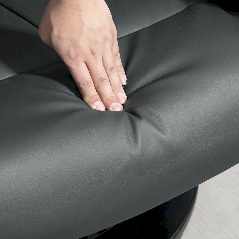 HOMCOM Massage Recliner Chair with Ottoman, 360 Swivel Recliner and Footstool, PU Leather Reclining Chair, Gray