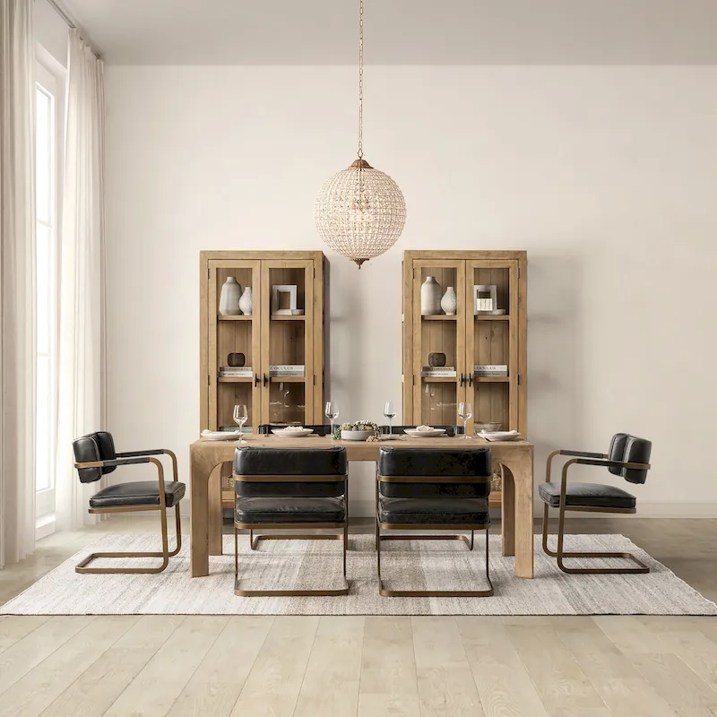 Classic Home Crest 78 Reclaimed Pine Wood Dining Table in Natural