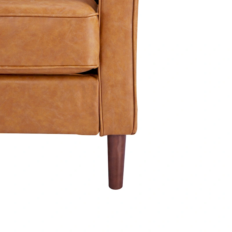 Sedona Modern Loveseat Sofa, Faux Linen / Vegan Leather Couch - N/A