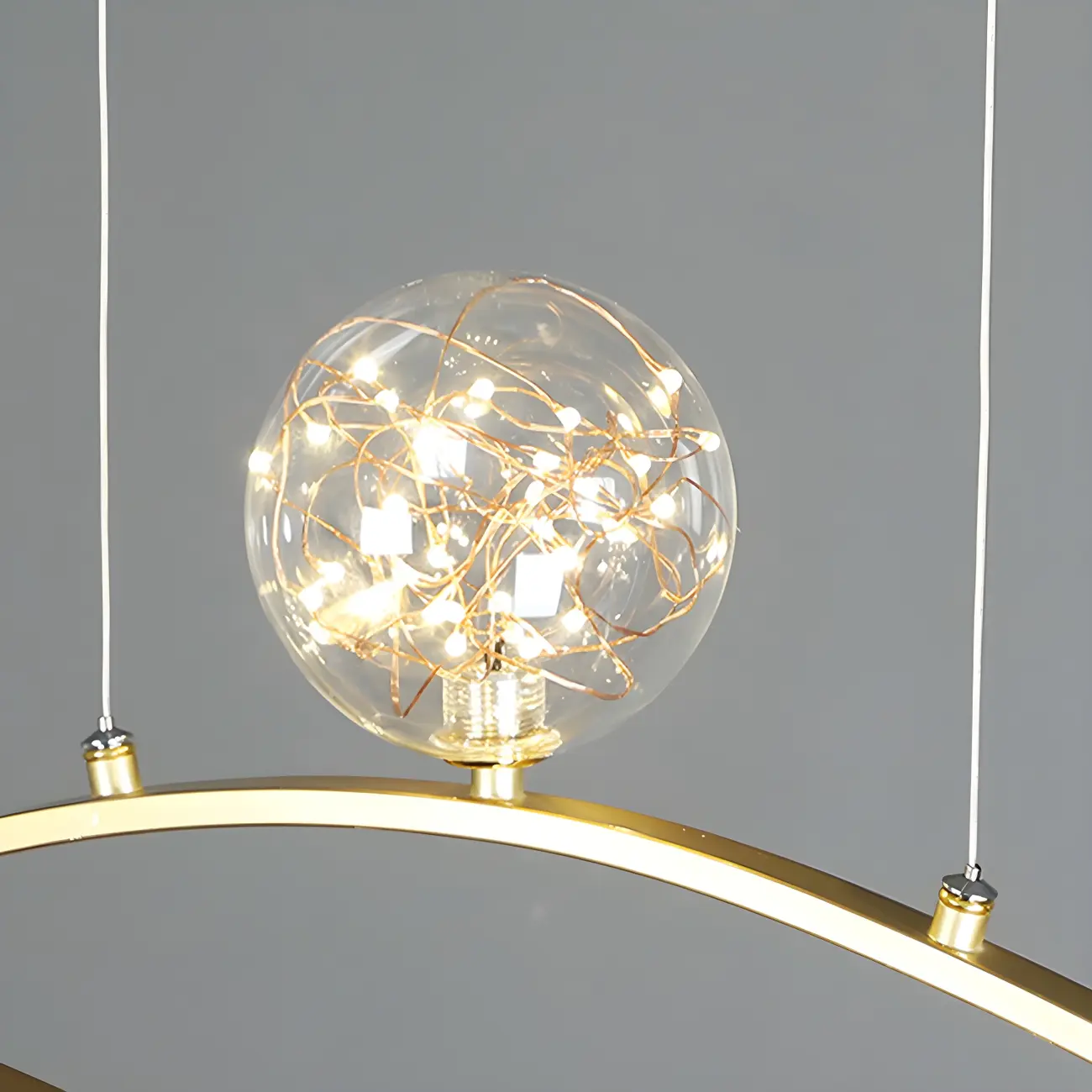 Modern Adjustable Clear Glass LED Pendant Light