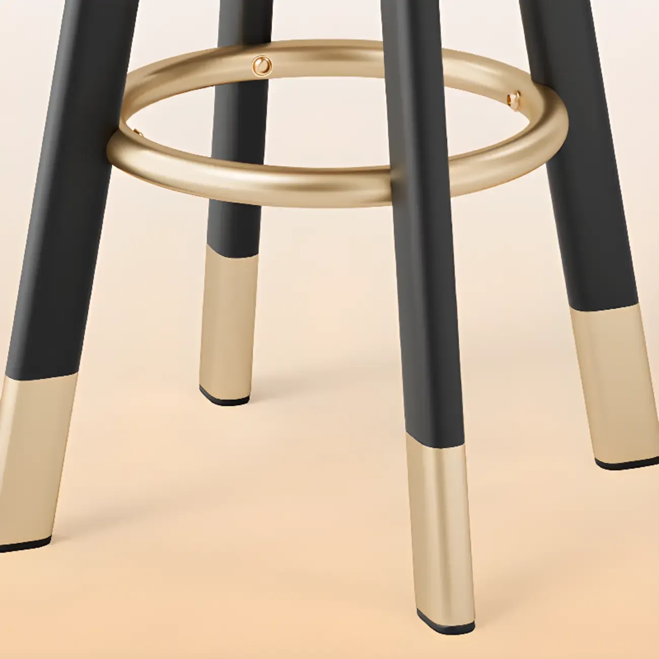 Modern Tufted Counter Height Bar Stools with Metal Footrest