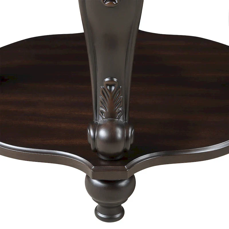 22-Inch Round End Table with Lower Shelf