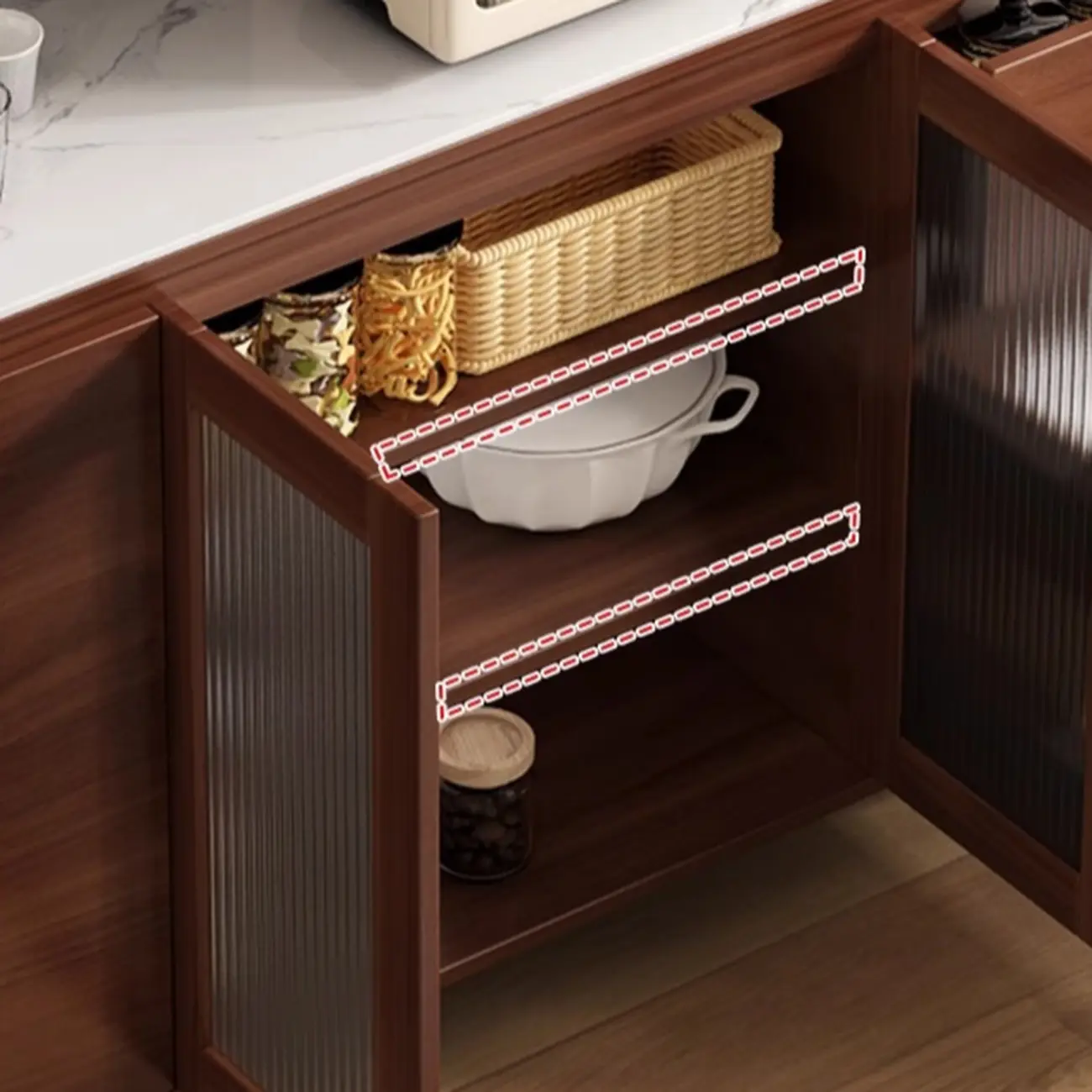 Modern Slab Stone Countertop Kitchen Sideboard