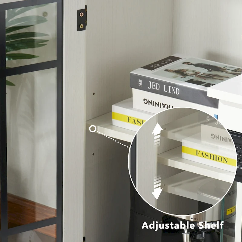 59Fireplace TV Stand with 3-Sided Glass Electric Fireplace