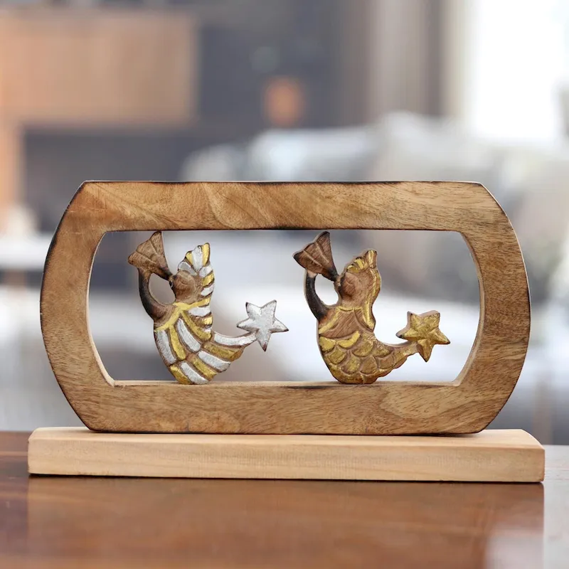 Novica Handmade Star Messengers Wood Sculpture
