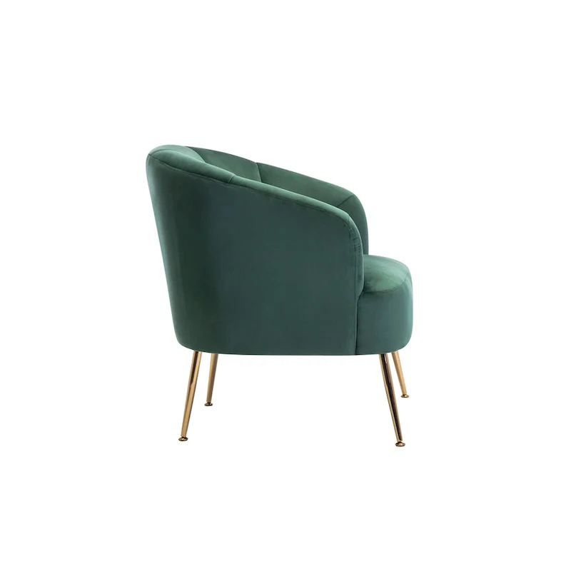 Tufted Velvet Accent Chair with Chrome Legs