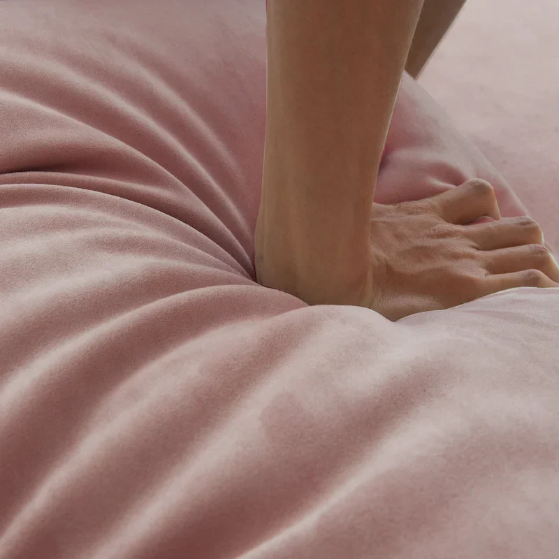 Velvet Loveseat Sofa - 2 Seater - Beige/Grey/Pink