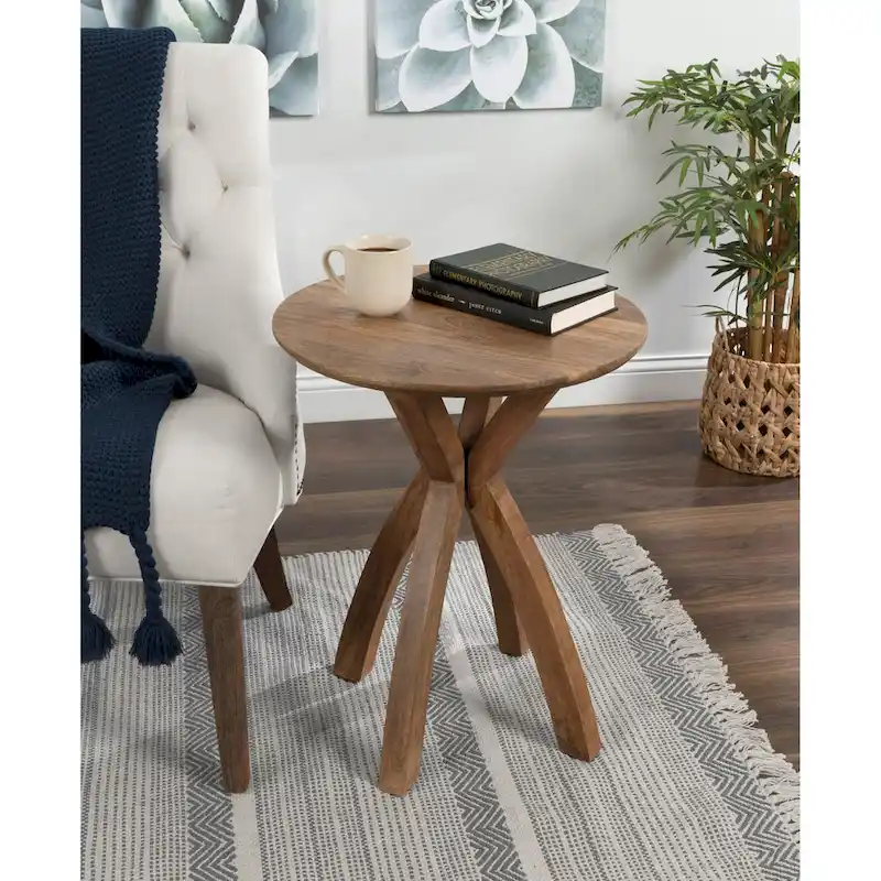 Round Wood Side Table