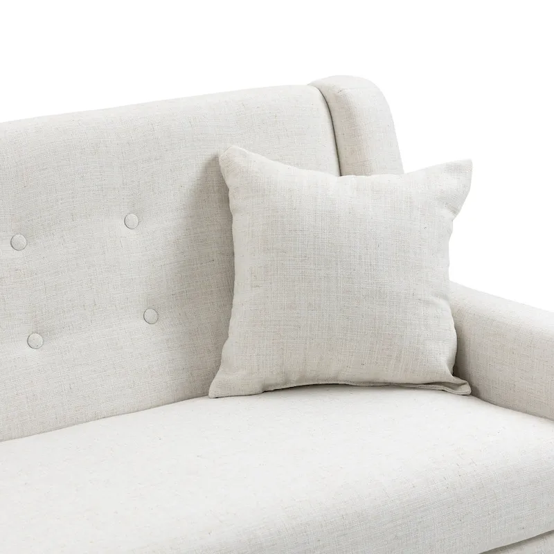 Modern Curved 63 Button Tufted Upholstered Loveseat with 2 Pillows