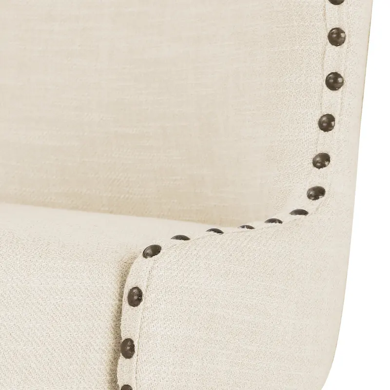 LUE BONA 26 in. Mid-Century Modern Wood Frame Swivel Bar Stools with Faux Leather and Linen Upholstered SeatSet of 4