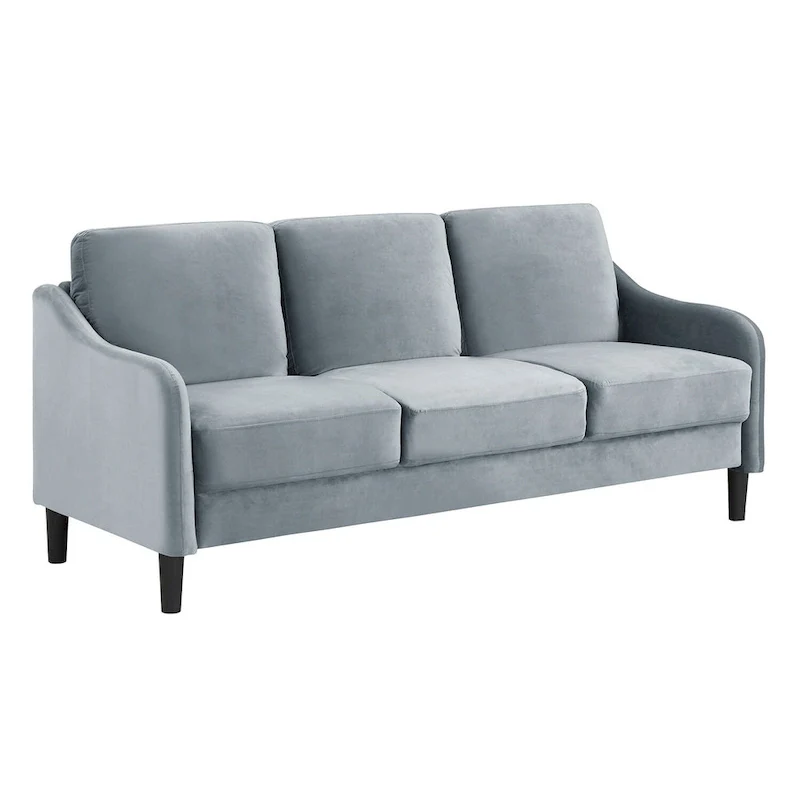 Mid-century Modern Upholstered Velvet Sofa Set with Armchair, Loveseat, 3-Seater Sofa