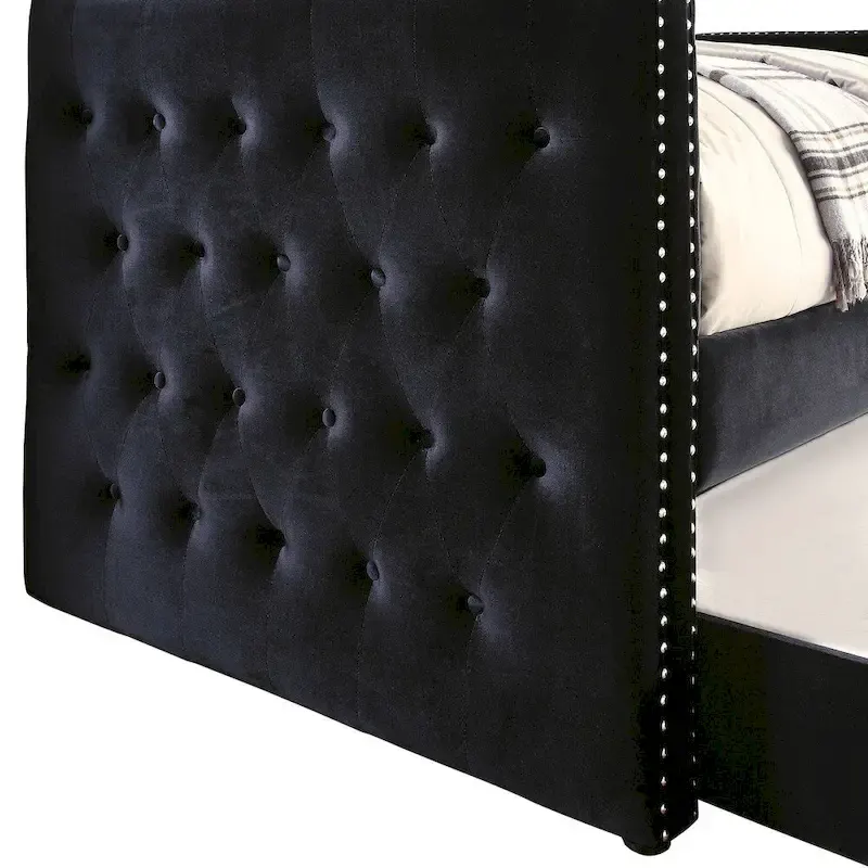 Gracewood Hollow Mokatsi Glam Tufted 2-Piece Daybed with Trundle Set