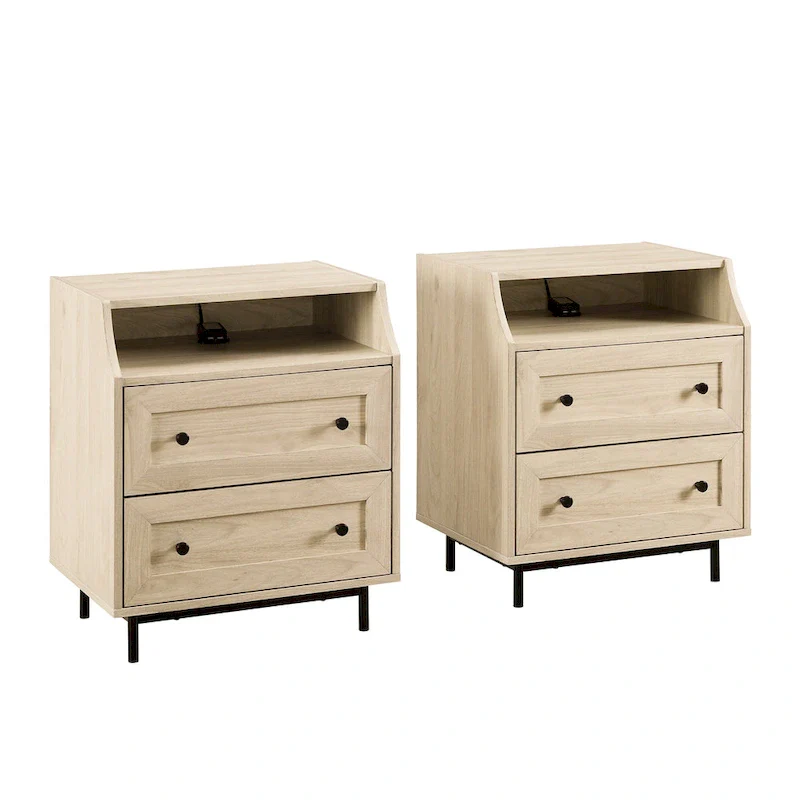 Middlebrook Modern 2-Drawer USB Nightstand, Set of 2