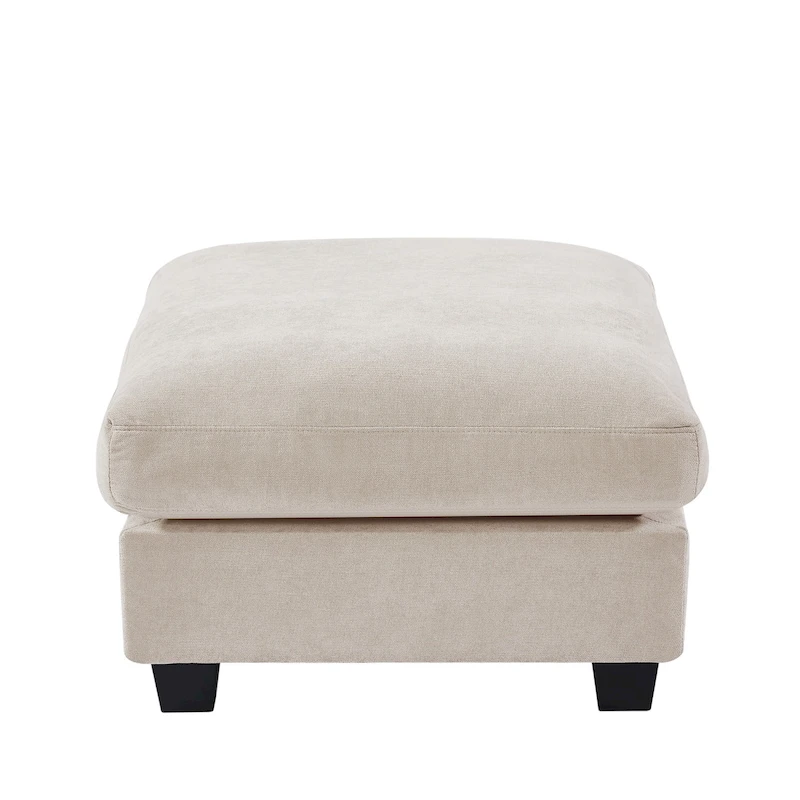 Modern Convertible L-Shaped Linen Feather Filled Reversible Sectional Sofa