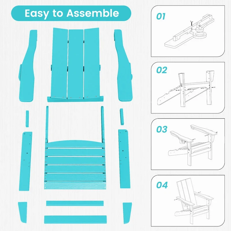 HDPE Modern All weather Adirondack Chairs with Cup-holders