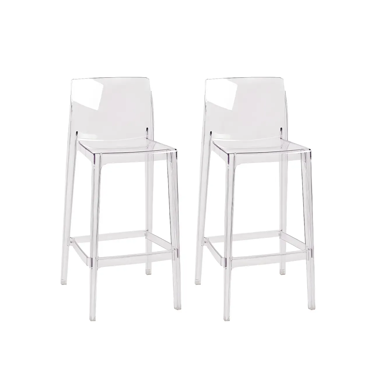 Modern Acrylic Transparent Stylish Rectangle Bar Stool