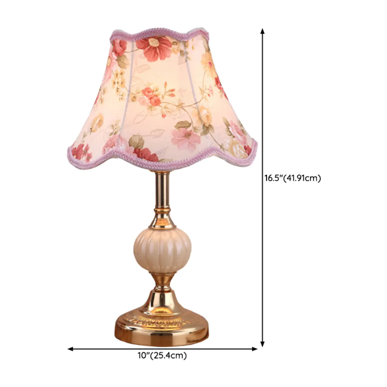 Elegant Classic Metal Table Lamp with Fabric Shade