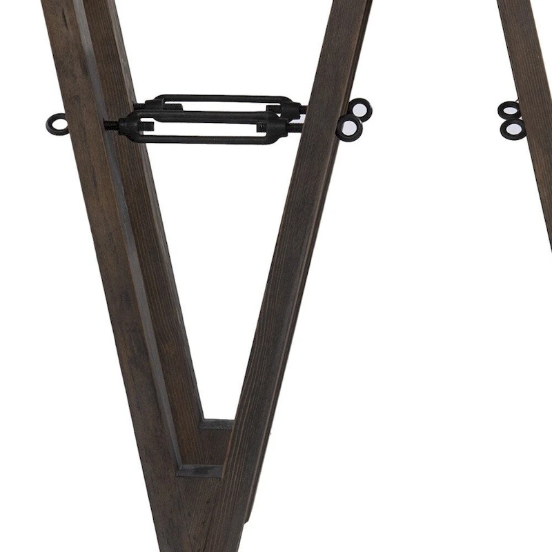 Clear Glass Reclaimed Wood Console Table with Abstract Base - 46 L x 18 W x 29.5 H