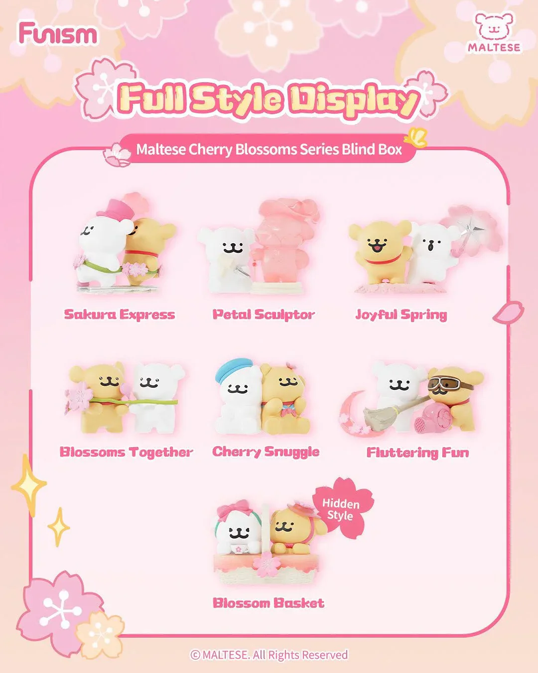 Funism Maltese Cherry Blossoms Series - Blind Box Figurines