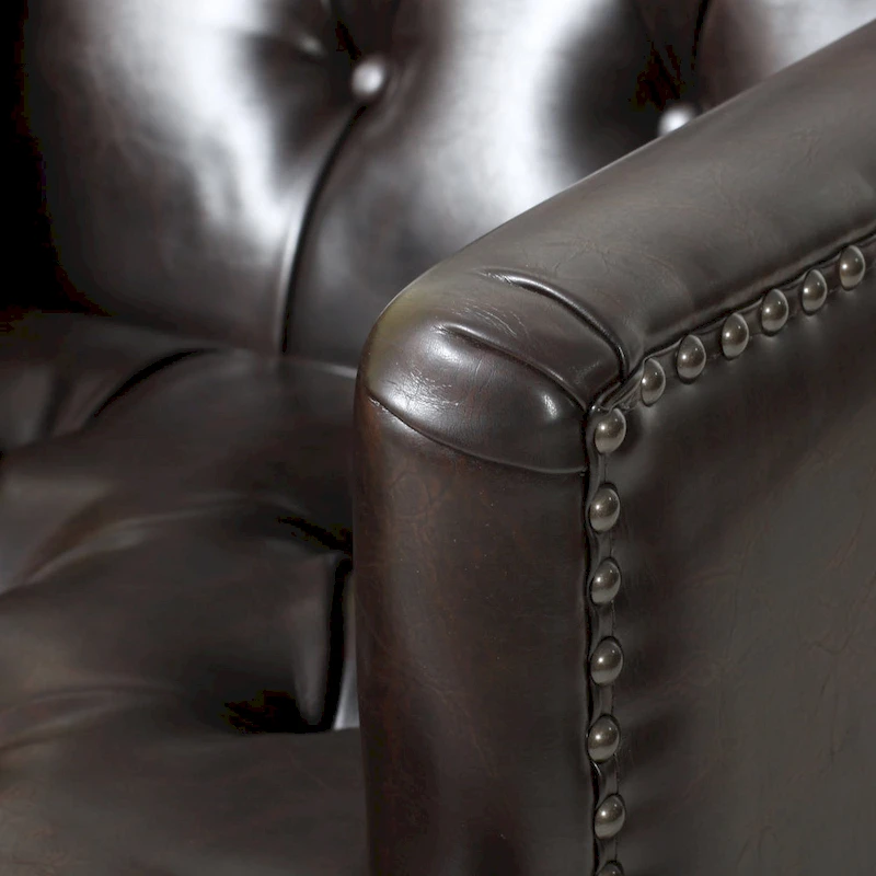 Malone Brown Leather Club Chair by Christopher Knight Home