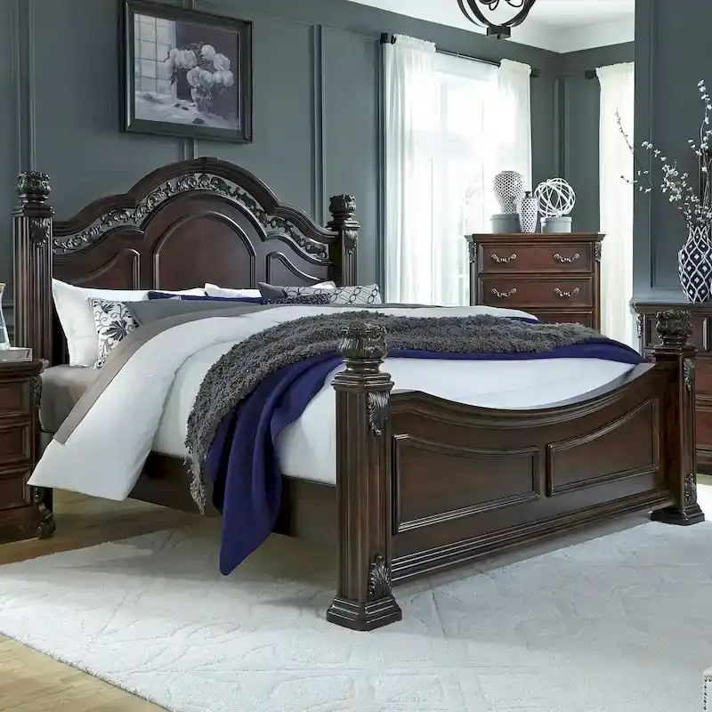 Messina Estates Cognac King California Poster Bed